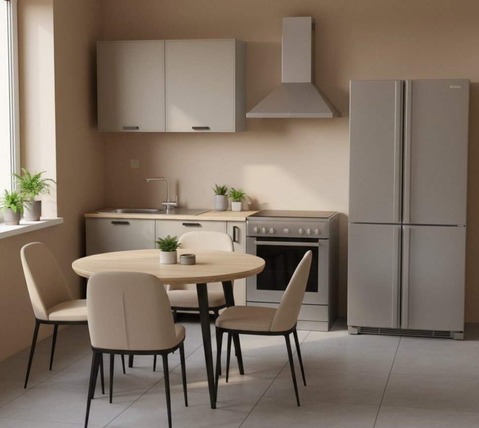 Кухня Аленушка 1,2м Магнолия Керамика,скоба черный,сонома