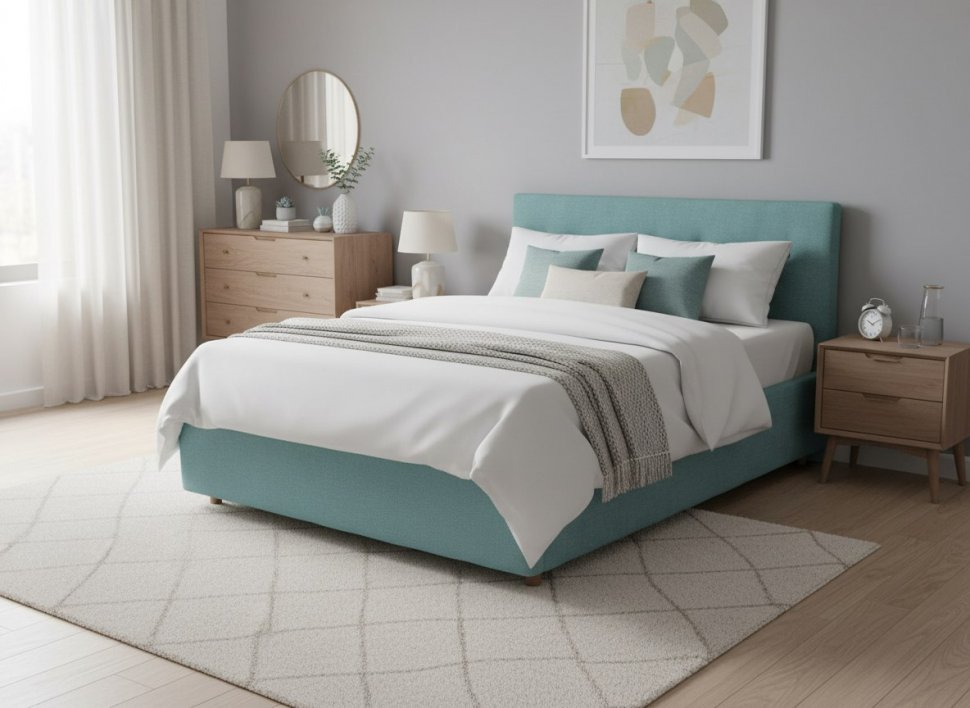 Кровать Nova 1400 с основанием / бирюза №21