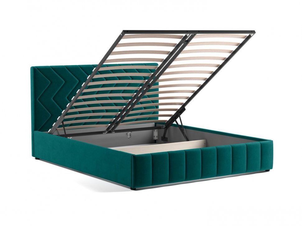 Милана кровать 160 Tenerife izumrud (сине-зелёный)