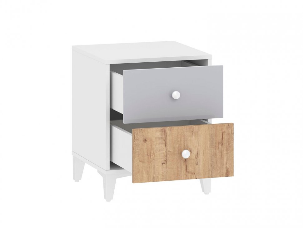 Детская Морти 1 Дуб Бунратти/белый/серый