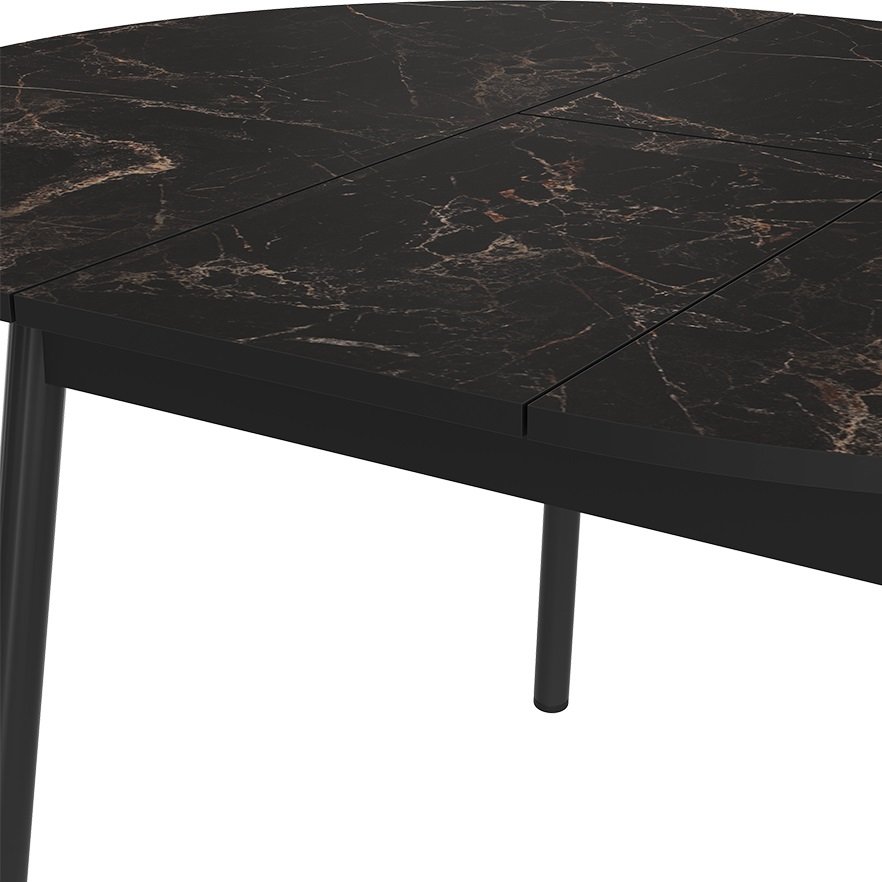 Стол раздвижной Цент (Мебель-Трейд) Мрамор черный