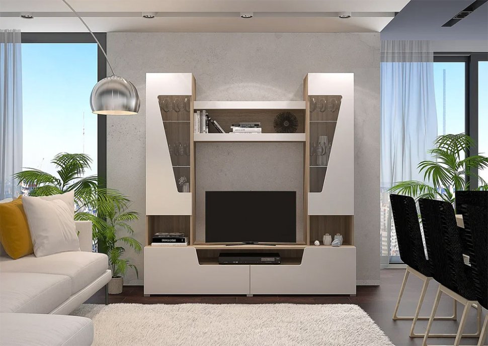 Гостиная Анталия (Горизонт) Белый софт