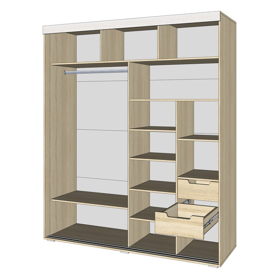 Шкаф-купе Магнат 1600 ШМЗ-1.6 ЗРК (Венге / Дуб молочный)