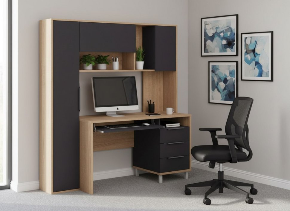 Комфорт Стол компьютерный 12.95 Дуб Сонома / Темно-серый