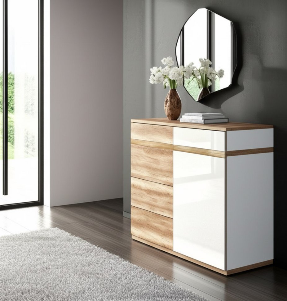 Комод узкий Николь-Люкс 04 (Арника)