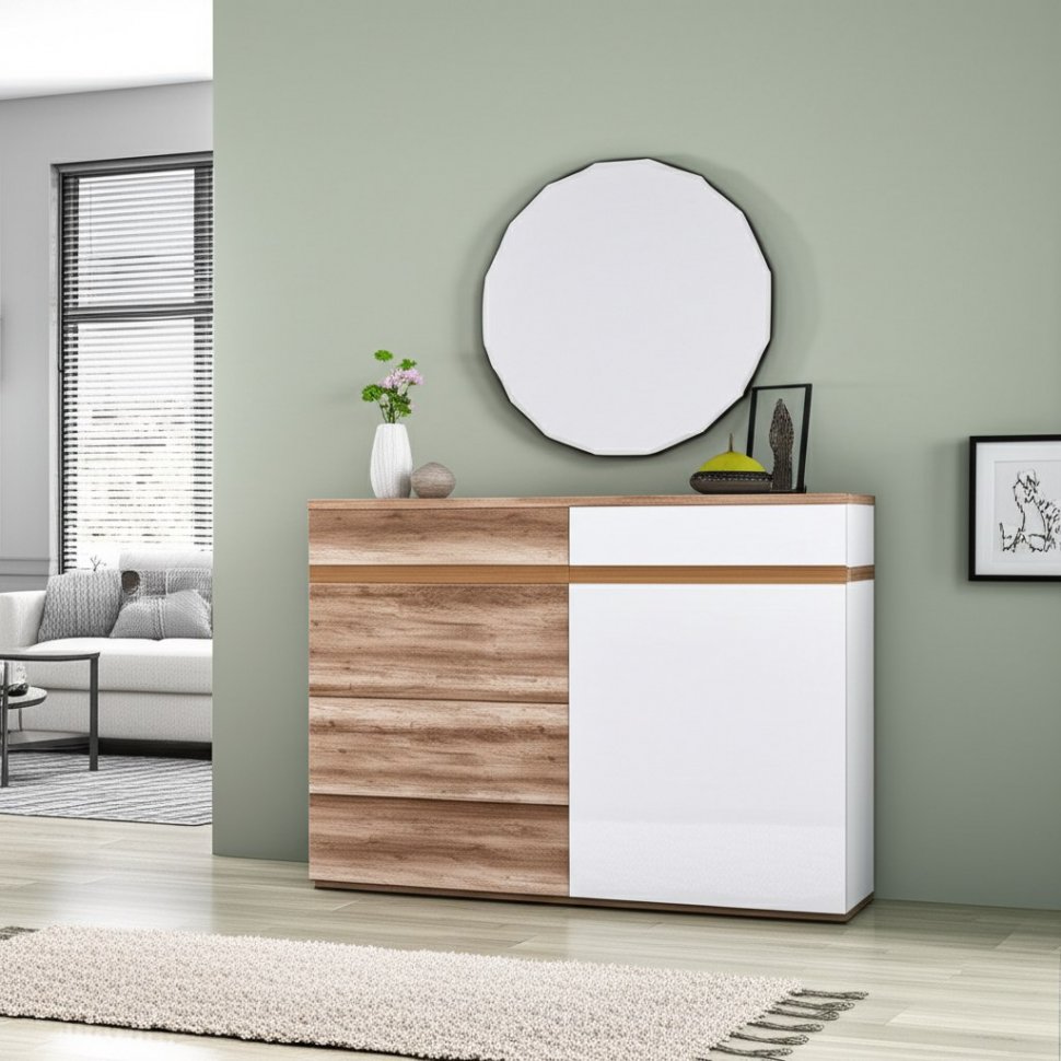 Комод узкий Николь-Люкс 04 (Арника)