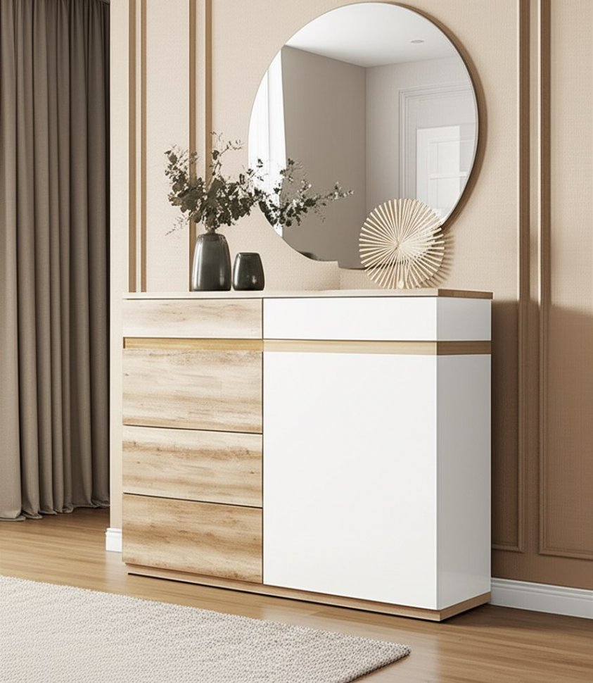 Комод узкий Николь-Люкс 04 (Арника)