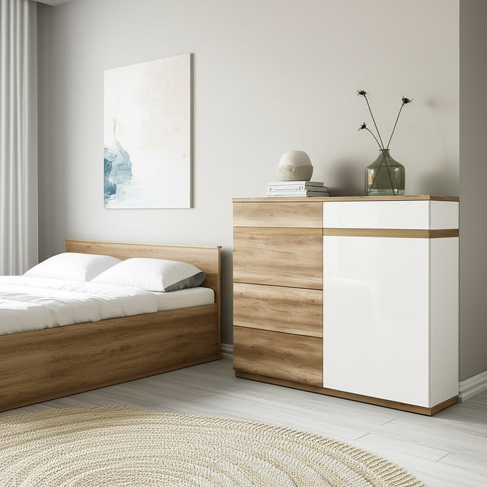 Комод узкий Николь-Люкс 04 (Арника)