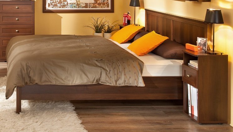 Кровать 180х200  Sherlock 41 Орех (Глазов) с основанием из дерева