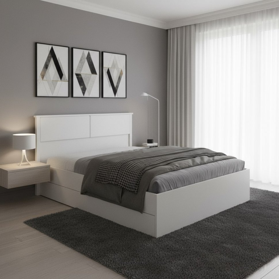 Кровать с подъемным механизмом Толедо ТКР-1 140х200, Белый