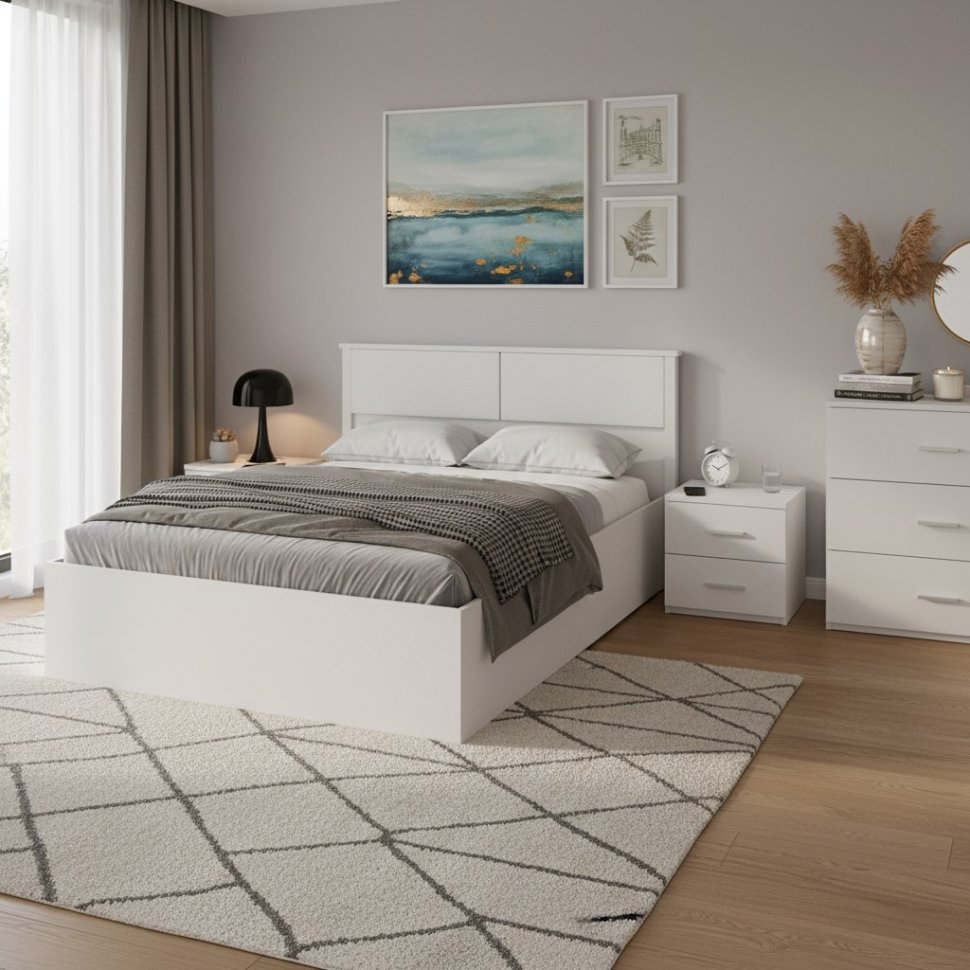 Кровать с подъемным механизмом Толедо ТКР-1 140х200, Белый