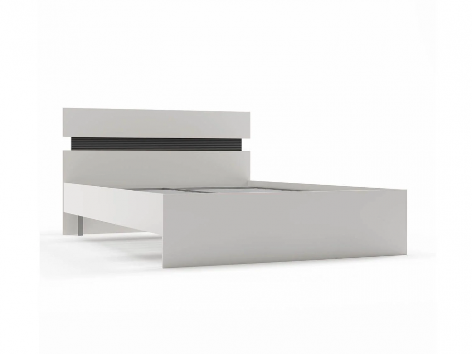 Сити 72 кровать с орт. основанием Белая Аляска / Черный