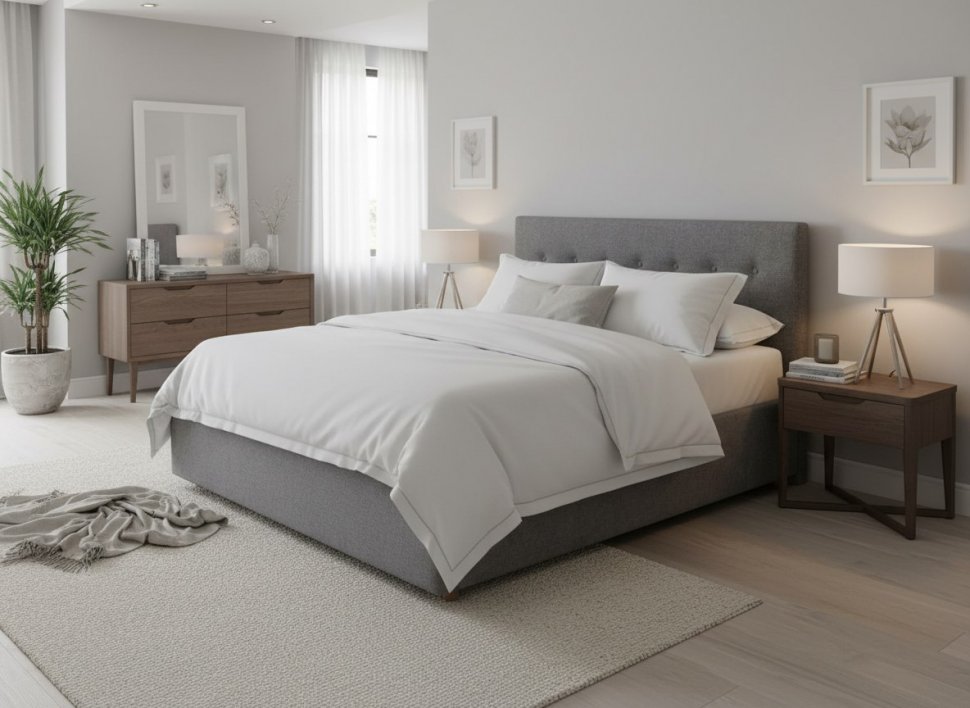 Кровать Nova 1400 с основанием / серый №25