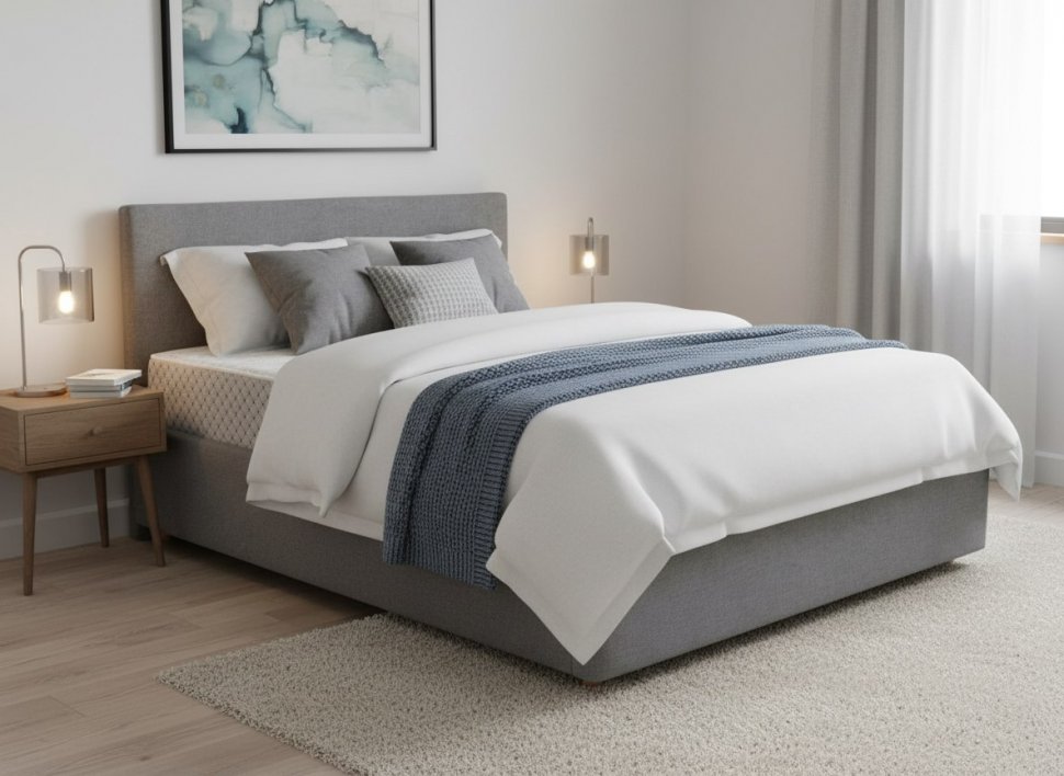 Кровать Nova 1400 с основанием / серый №25