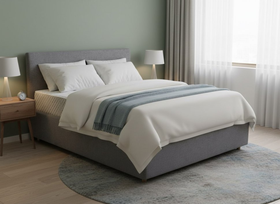 Кровать Nova 1400 с основанием / серый №25