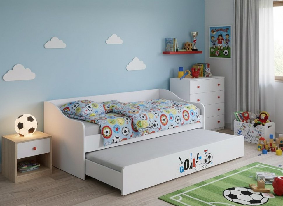 Кровать выдвижная Вега Boy, Белый