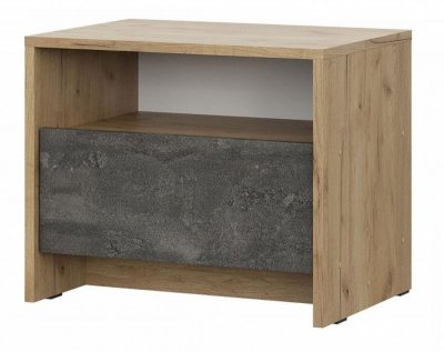 МСП 1 тумба прикроватная / Дуб Золотой/Камень темный