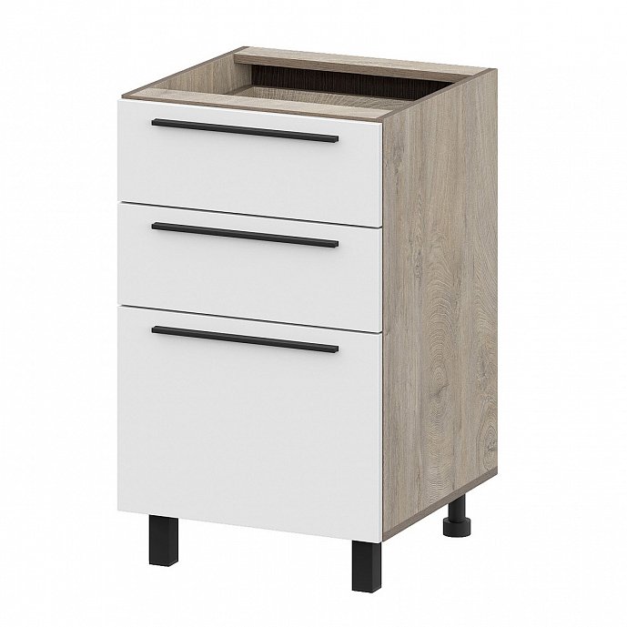 Шкаф кухонный напольный с ящиками 50 см Этна 5с3я (Софт Вайт)