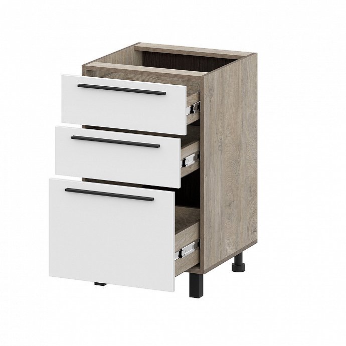 Шкаф кухонный напольный с ящиками 50 см Этна 5с3я (Софт Вайт)