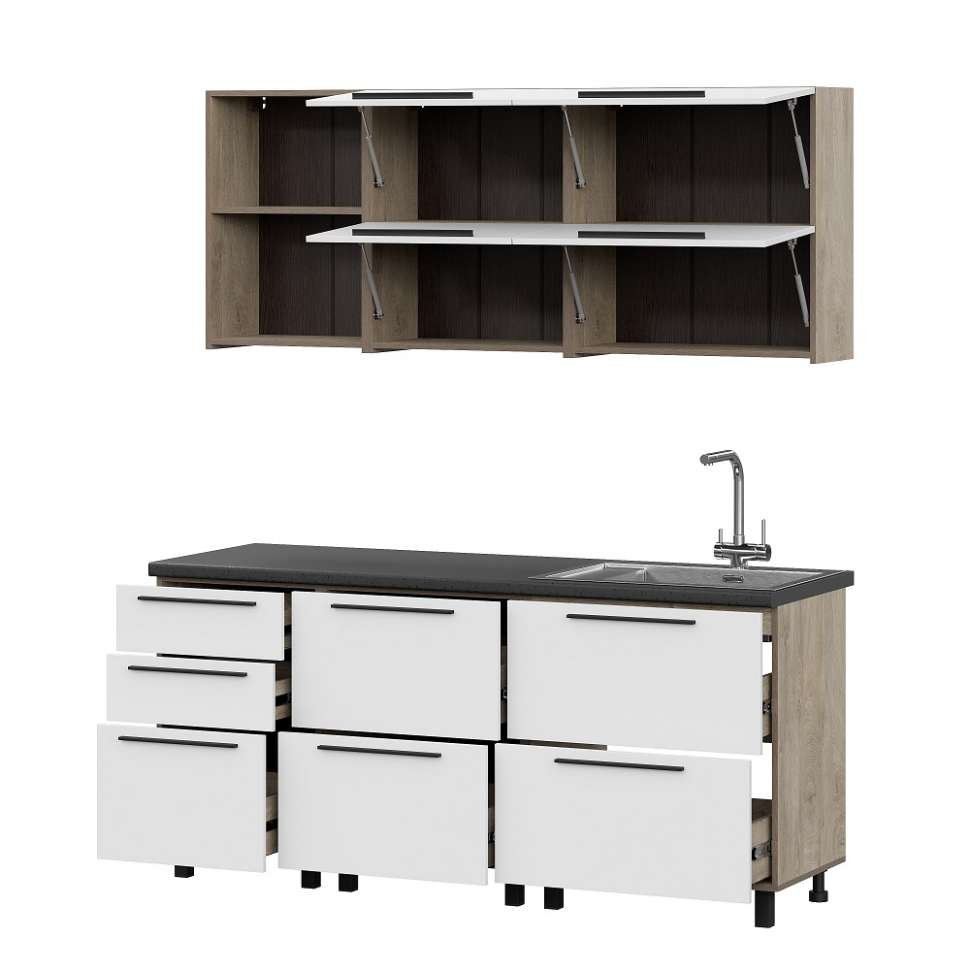 Шкаф кухонный напольный с ящиками 50 см Этна 5с3я (Софт Вайт)