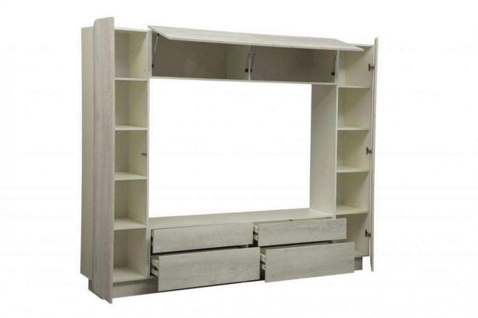 Стенка Лаванда-2 белый/бетон