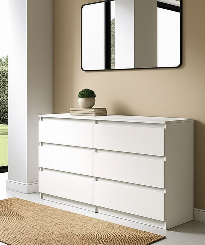 Комод с ящиками 1,38м Денвер, белый