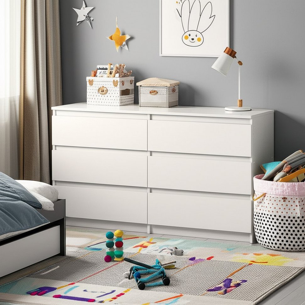 Комод с ящиками 1,38м Денвер, белый