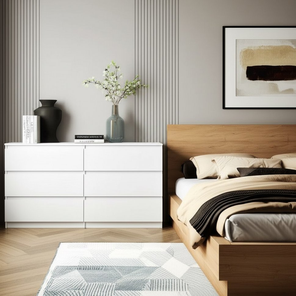 Комод с ящиками 1,38м Денвер, белый