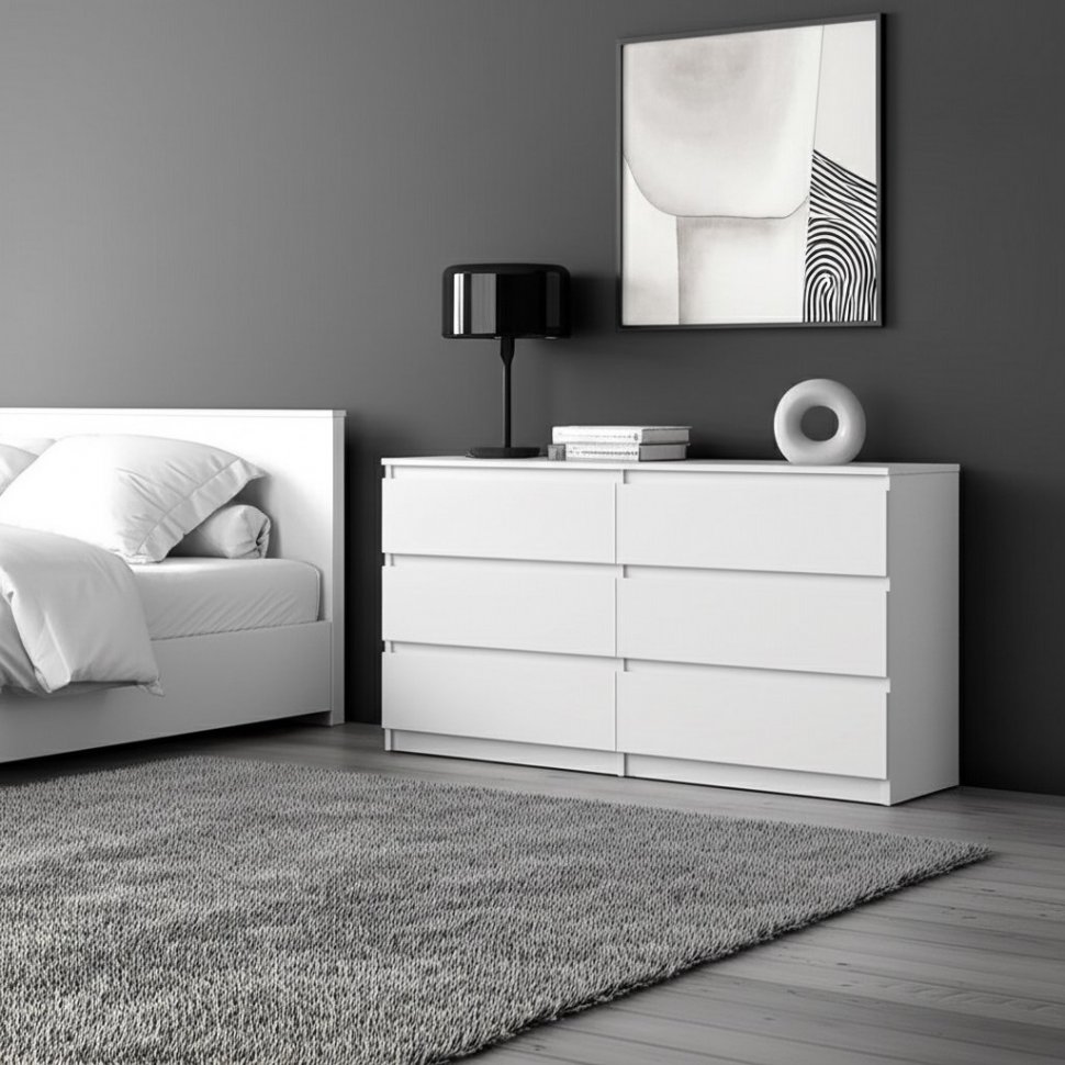 Комод с ящиками 1,38м Денвер, белый