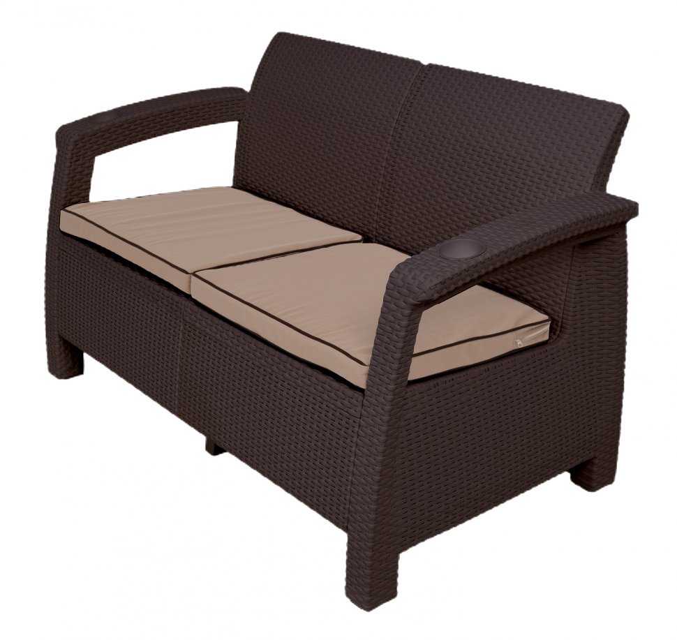 Диван двухместный из ротанга М7584 Венге