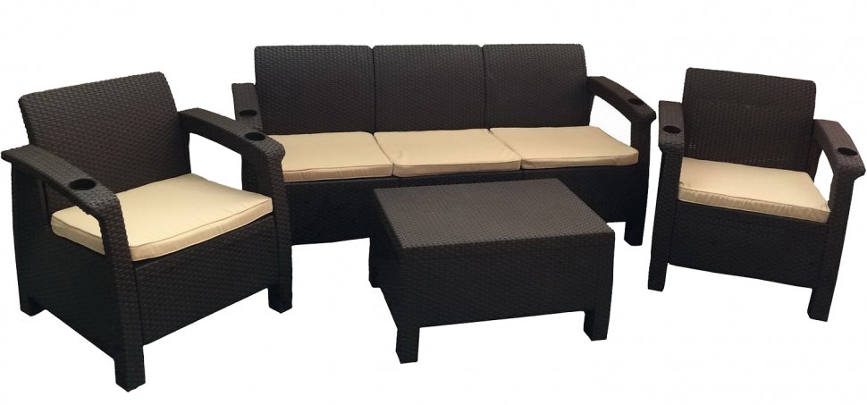 Диван двухместный из ротанга М7584 Венге