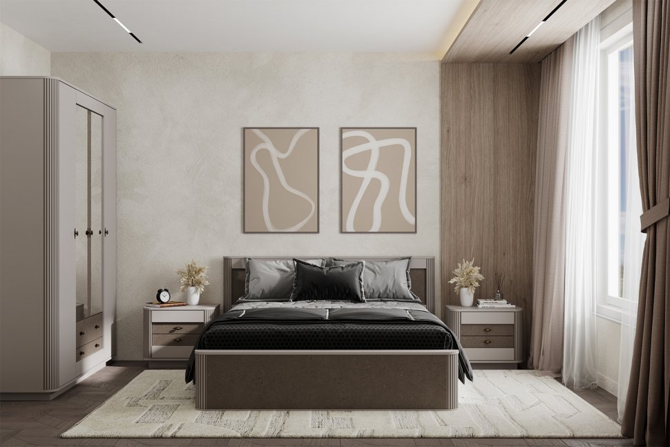 Кровать Фантазия 34.25-02 Кашемир / Кашемир патина