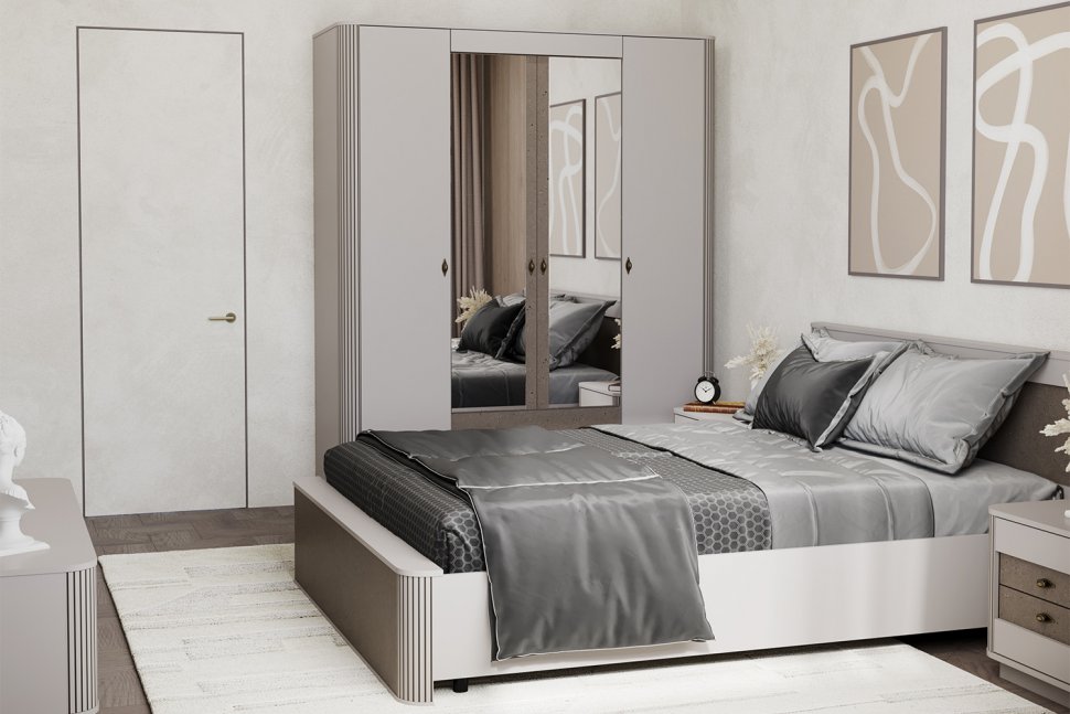 Кровать Фантазия 34.25-02 Кашемир / Кашемир патина