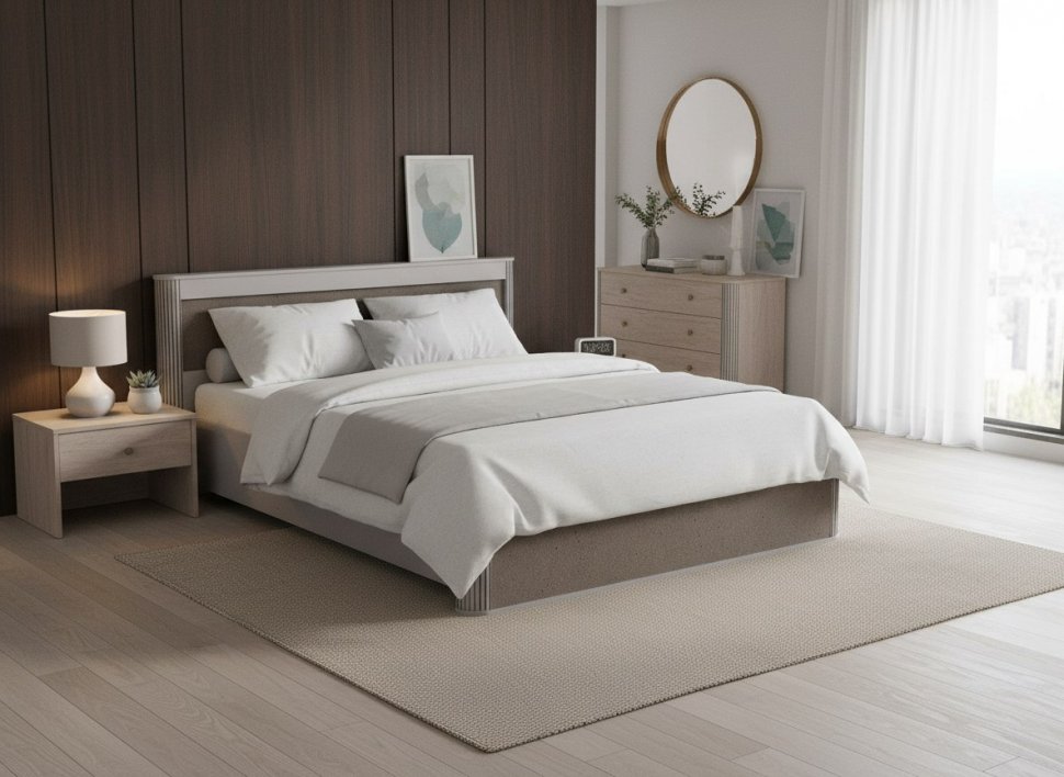 Кровать Фантазия 34.25-02 Кашемир / Кашемир патина