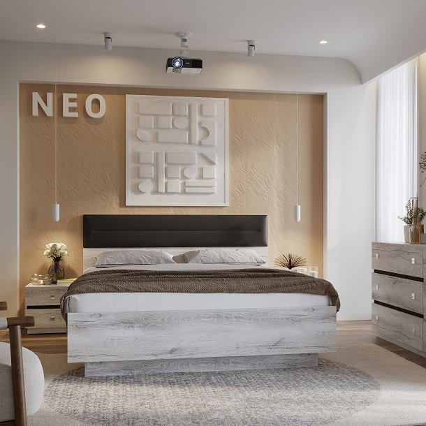 Кровать 180х200 Neo 306 (Глазов) с подъемным механизмом Дуб Шавиниган