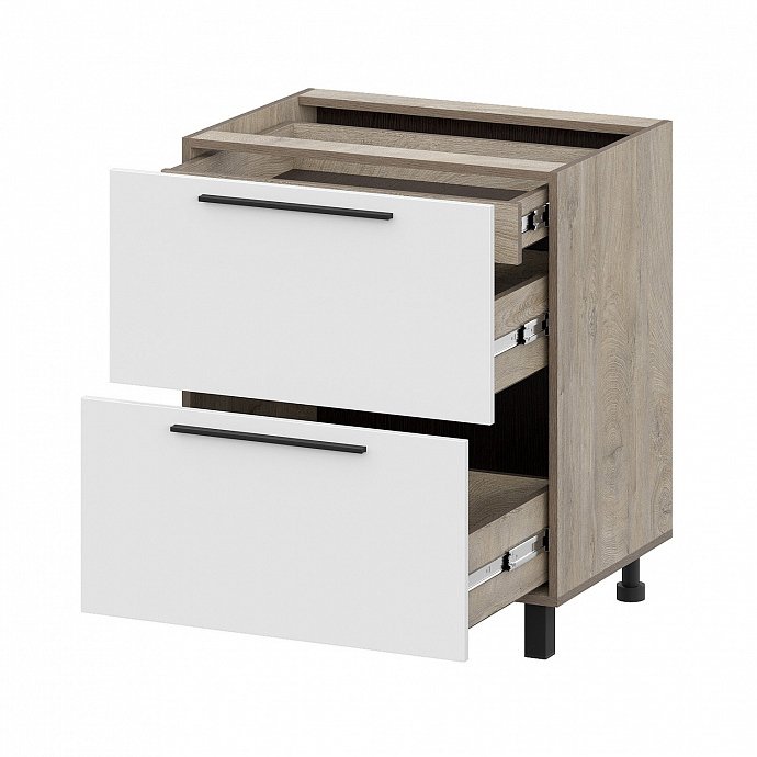 Шкаф кухонный напольный с ящиками 70 см Этна 7с3я (Софт Вайт)