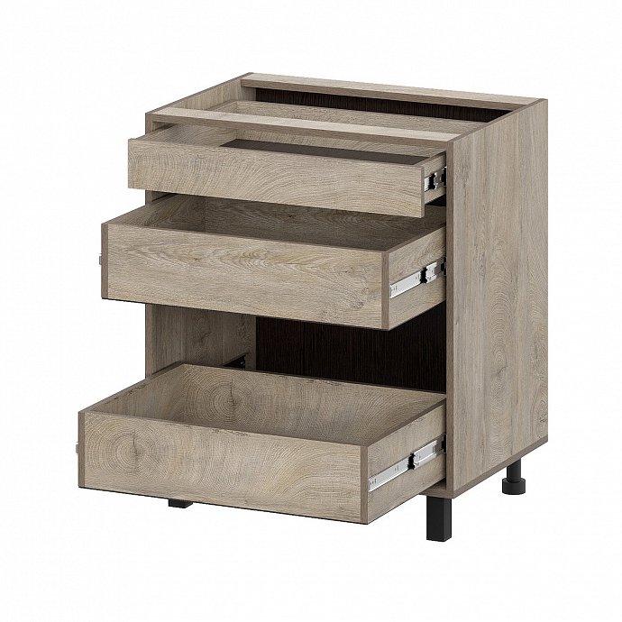 Шкаф кухонный напольный с ящиками 70 см Этна 7с3я (Софт Вайт)