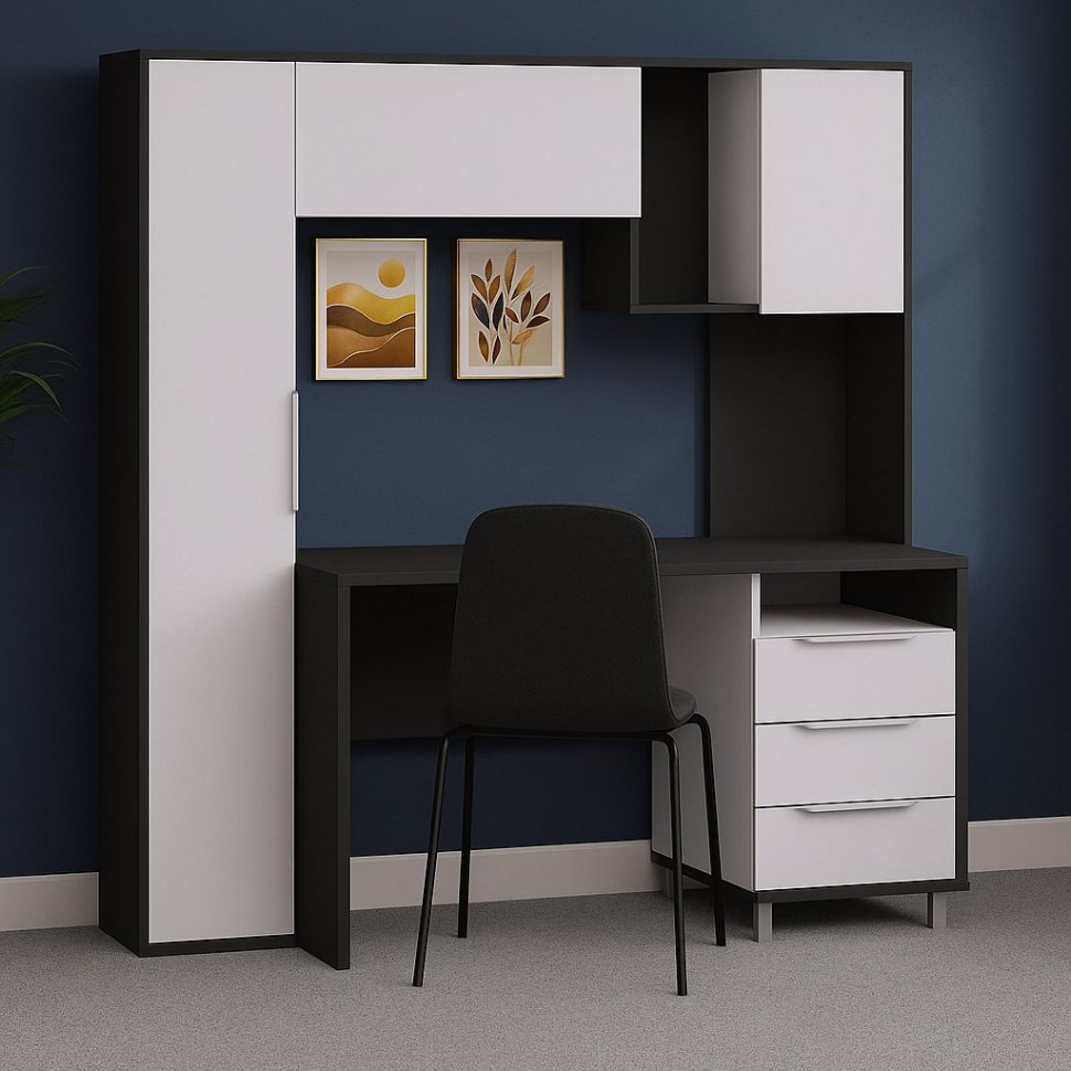 Комфорт Стол компьютерный 12.95 Темно-серый / Белый премиум