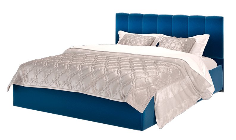 Кровать 140х200 с подъемным механизмом Элен MLK (Синий Велюр Энигма)