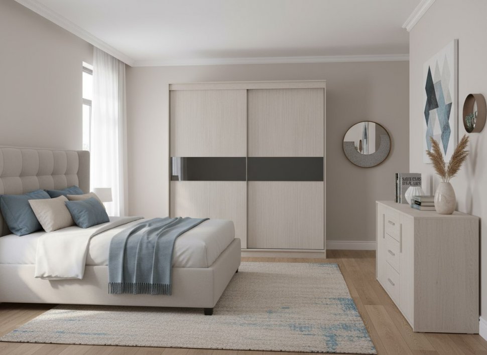 Сити 11-1 шкаф Белая Аляска / Черный