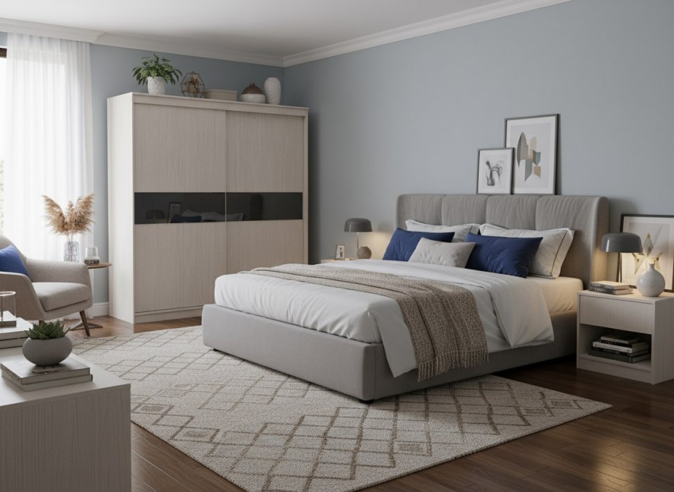 Сити 11-1 шкаф Белая Аляска / Черный