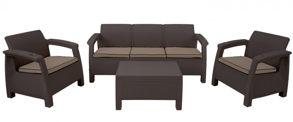 Диван трехместный из ротанга М7639 Венге