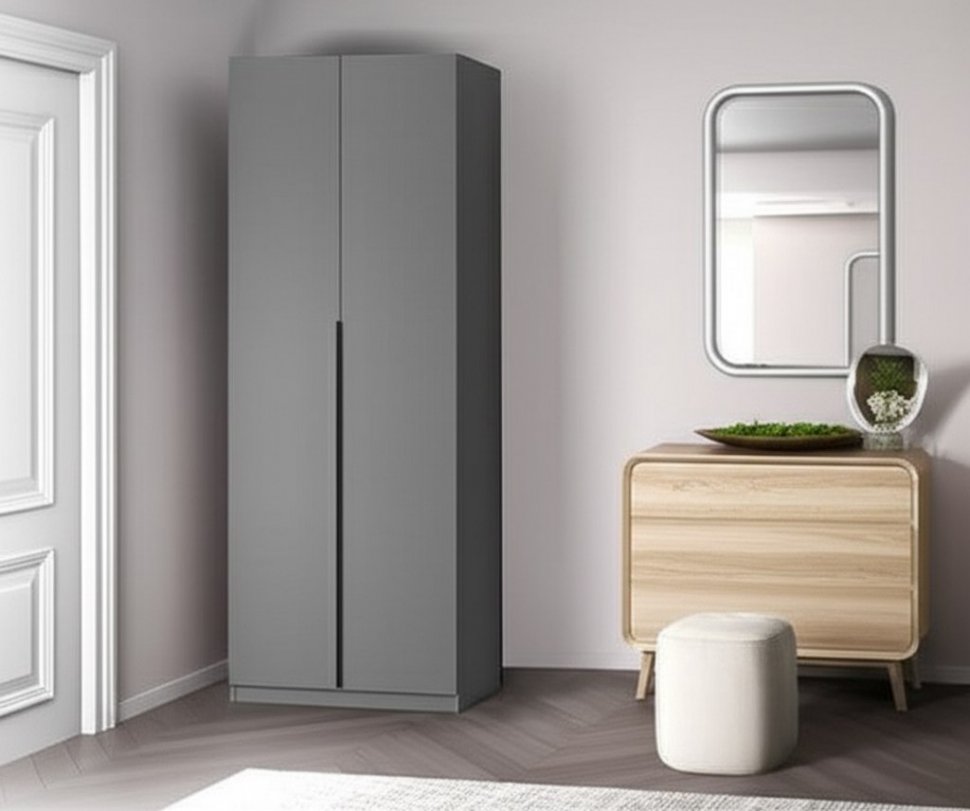 Шкаф распашной с наполнением (3 полки + штанга) ШК 5 (800), Графит