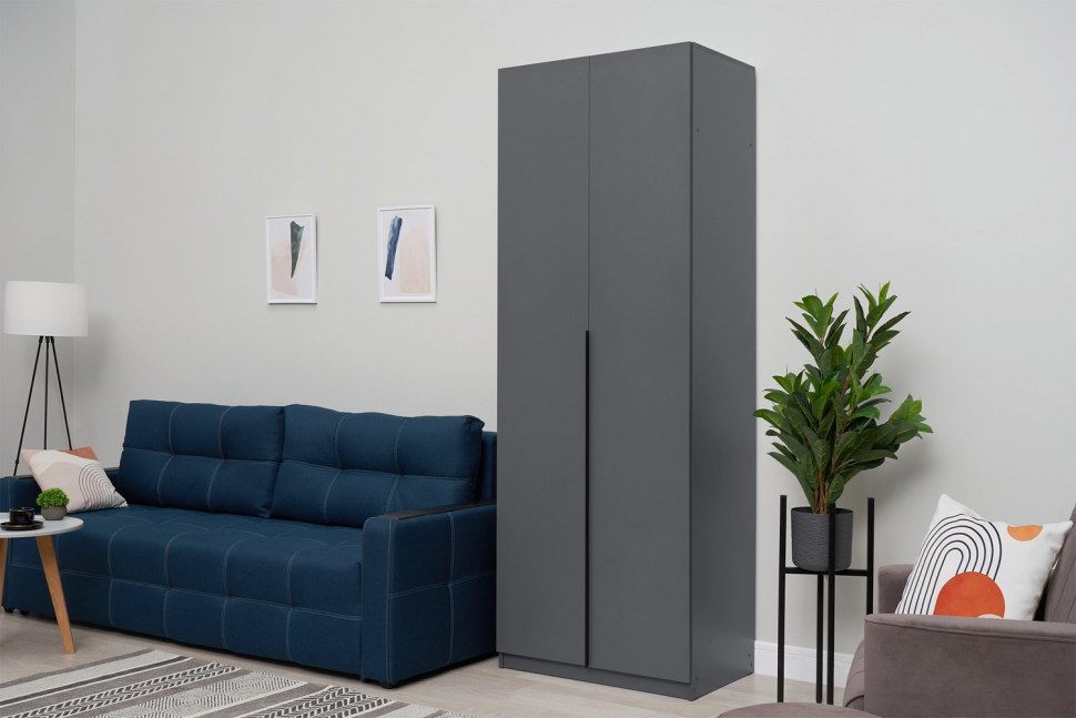 Шкаф распашной с наполнением (3 полки + штанга) ШК 5 (800), Графит