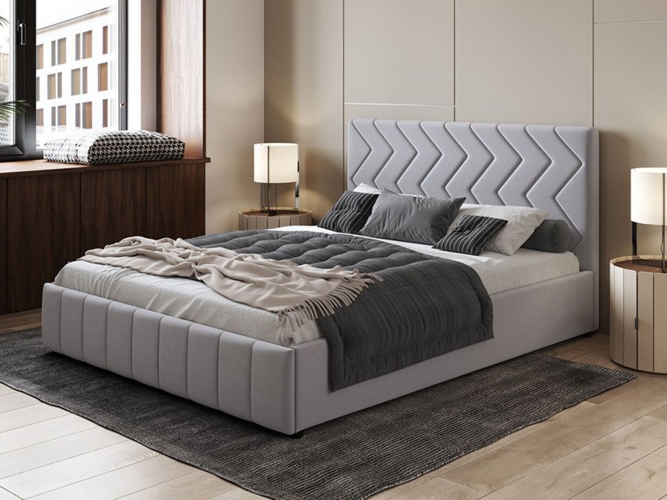 Милана кровать 140 Tenerife silver (светло-серый)