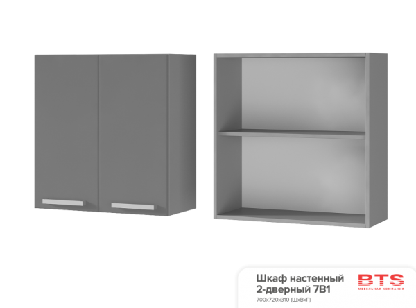 БТС 7В1 Шкаф настенный 2-дверный «Арабика»