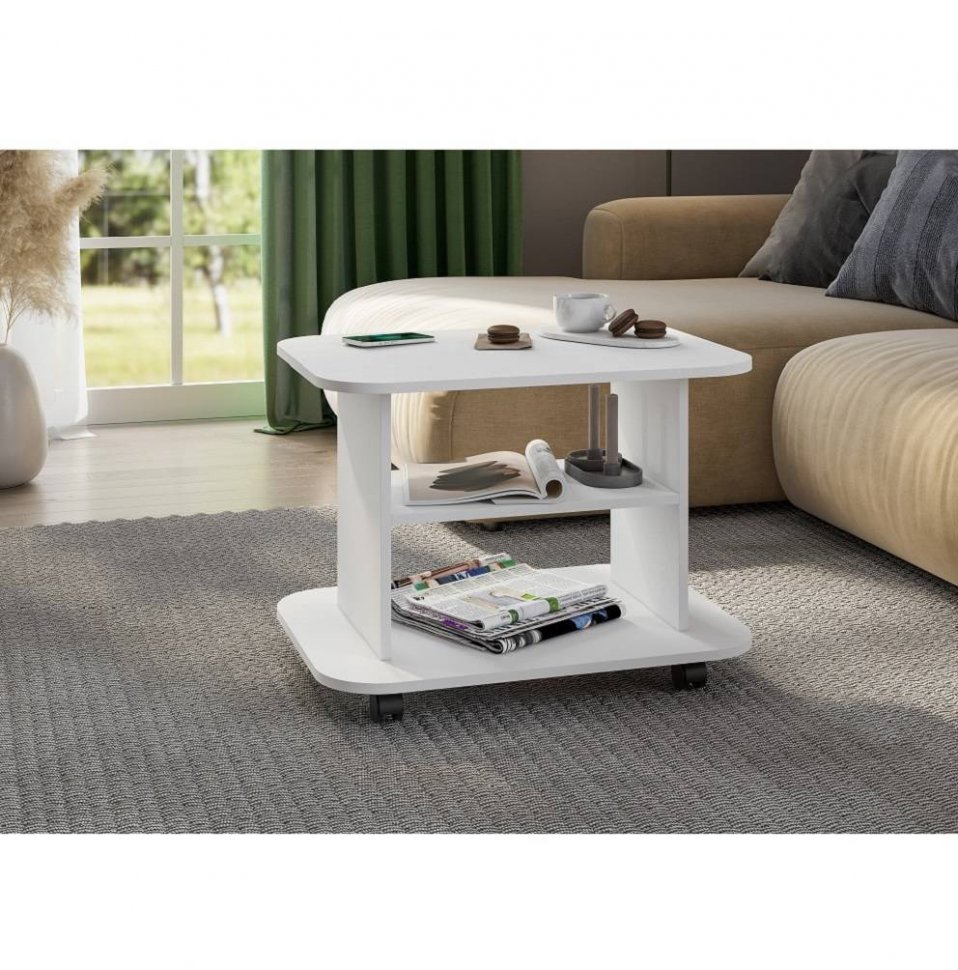 Стол журнальный СТЖ-004, белый