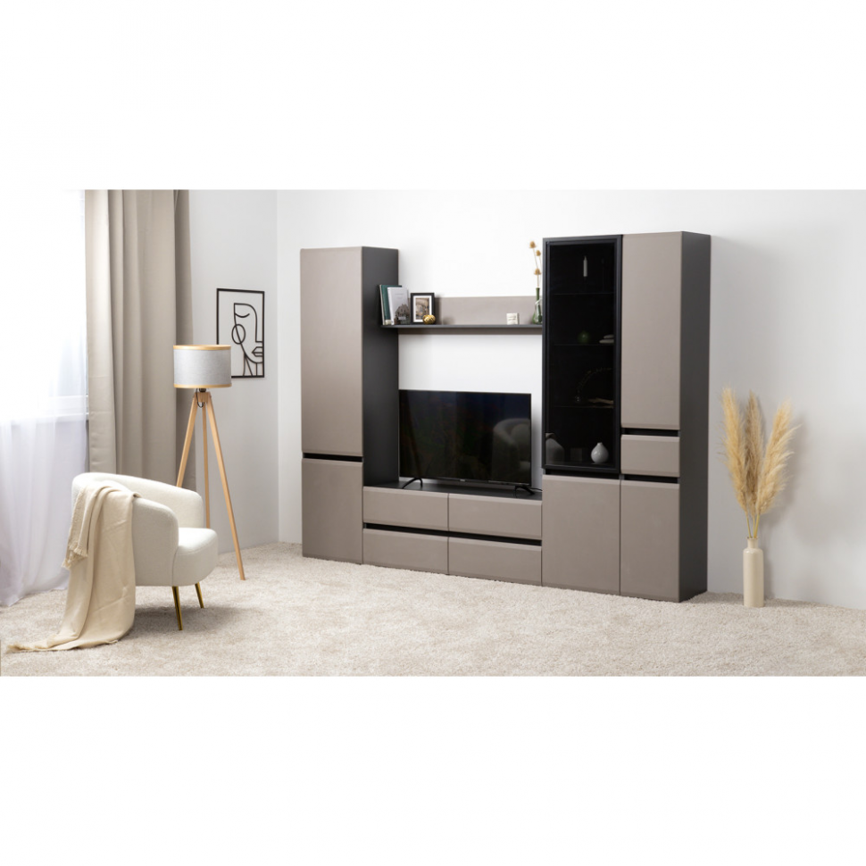 Сидней шкаф с ящиком 13.202 Капучино/Черный