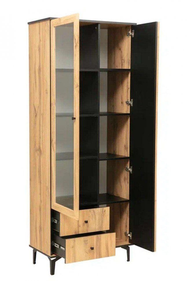 Стенка Либерти 2 (опора h150) Дуб вотан/Черный