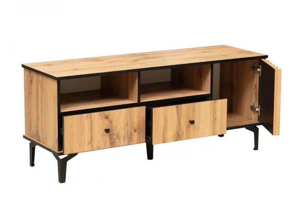 Стенка Либерти 2 (опора h150) Дуб вотан/Черный